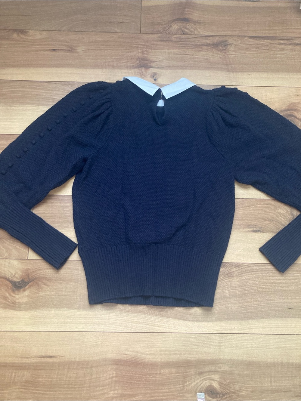 Ted Baker Navy Aledina Puff Sleeve Sweater - Picture 8 of 9